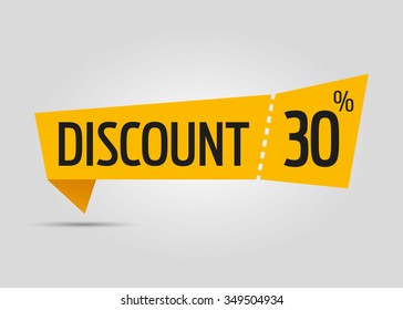 Discount signs with tear-off coupon, vector illustration
