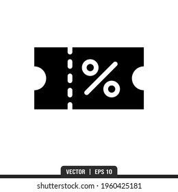 Discount Silhouette icon vector, illustration logo template in trendy style. Suitable for many purposes.