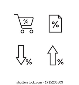 Discount simple icon set. Percent icon