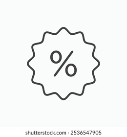 Descuento simple delgado como el icono de Vector de trazo.