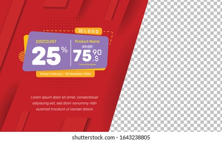 Discount Social Media Banner Sale Square Line Background