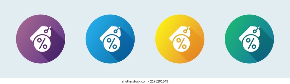 Discount solid icon in flat design style. Percentage signs vector illustration.