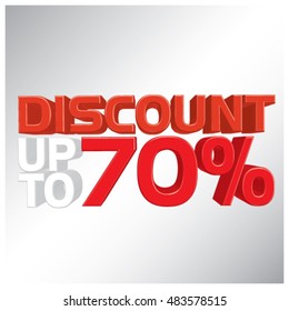 Discount special up to 70% off. vector illustration.