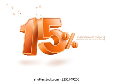 Discount Special Offer up to 15% off Label Vector Template Design Illustration.