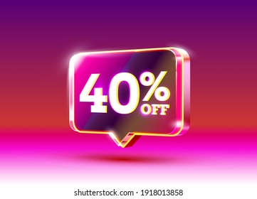 Discount special offer, 40 off sale flyer. Vector illustration