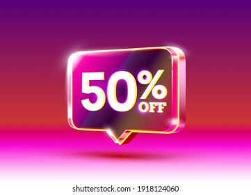 Discount special offer, 50 off sale flyer. Vector illustration