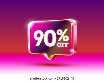 Discount special offer, 90 off sale flyer. Vector illustration