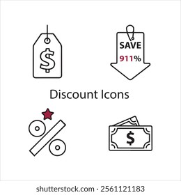 discount and special offer deal icons vector editable file
