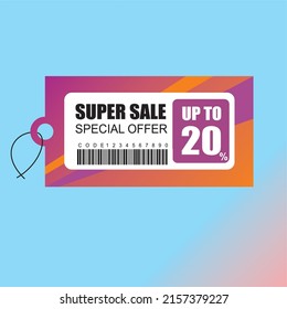 Discount Special Offer tag, 20 percent.Set sale off time emblem, badge price discount number. Flat offer stamp, sticker clearance sale. Special offer discount. vector