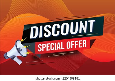 discount special offer word concept vector illustration with lines modern futuristic 3d style for landing page template web mobile app poster banner flyer background gift card coupon label wallpaper