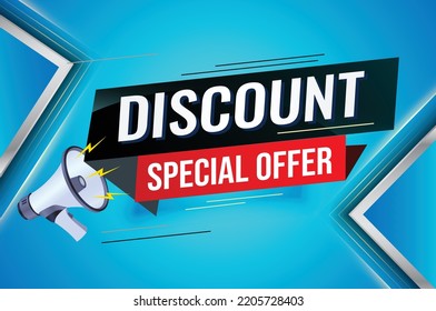 discount special offer word concept vector illustration with lines modern futuristic 3d style for landing page template web mobile app poster banner flyer background gift card coupon label wallpaper