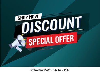 discount special offer word concept vector illustration with lines modern futuristic 3d style for landing page template web mobile app poster banner flyer background gift card coupon label wallpaper