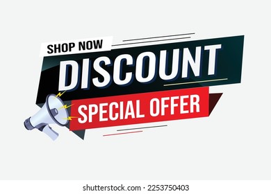 discount special offer word concept vector illustration with lines modern futuristic 3d style for landing page template web mobile app poster banner flyer background gift card coupon label wallpaper