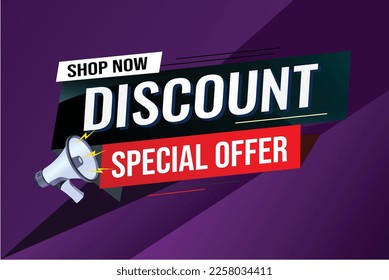discount special offer word concept vector illustration with lines modern futuristic 3d style for landing page template web mobile app poster banner flyer background gift card coupon label wallpaper