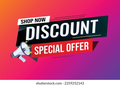 discount special offer word concept vector illustration with lines modern futuristic 3d style for landing page template web mobile app poster banner flyer background gift card coupon label wallpaper