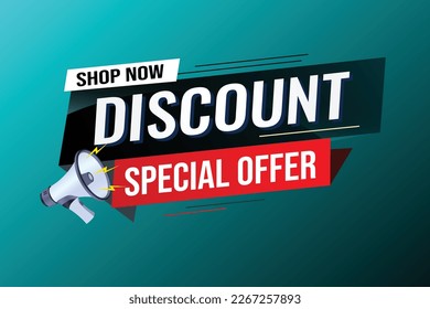 discount special offer word concept vector illustration with lines modern futuristic 3d style for landing page template web mobile app poster banner flyer background gift card coupon label wallpaper