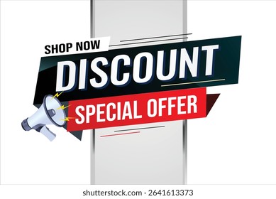 discount special offer word concept vector illustration with lines modern futuristic 3d style for landing page template web mobile app poster banner flyer background gift card coupon label wallpaper 