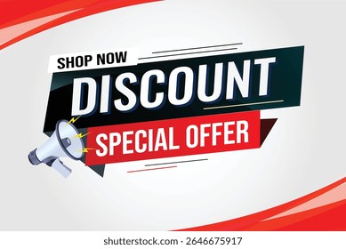 discount special offer word concept vector illustration with lines modern futuristic 3d style for landing page template web mobile app poster banner flyer background gift card coupon label wallpaper 