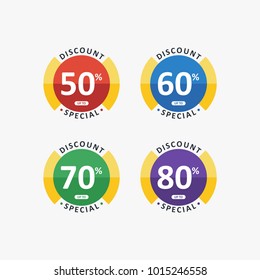 discount special sale banner set full color