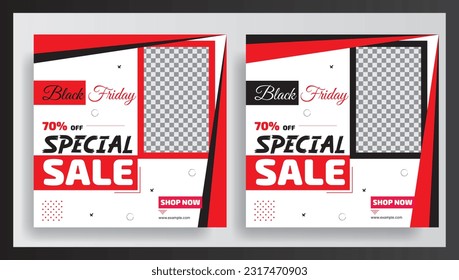 Discount Special Sale, Kreative Vektorgrafik Premium Mode Verkauf Social Media Post Template Sammlung, Black Friday Angebot.