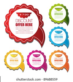 discount speech bubbles in different color schemes vector
