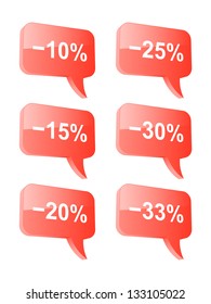 Discount speech bubbles. Part one. Vector illustration.
