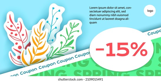 discount spring season design. botanical sale banner with flowers with gentle spring colors. Vector illustration
