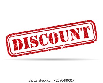 Discount stamp shadow symbol, label sticker sign button, text banner vector illustration .