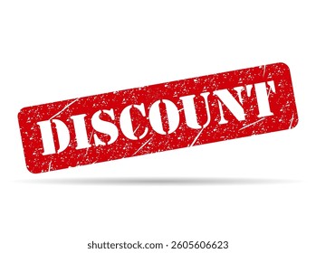 Discount stamp shadow symbol, label sticker sign button, text banner vector illustration .