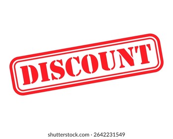 Discount stamp symbol, label sticker sign button, text banner vector illustration .