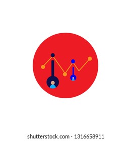 Discount, statistics icon. Element of color discount signt icon. Premium quality graphic design icon. Signs and symbols collection icon for websites, web design