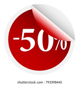 discount sticker -50%