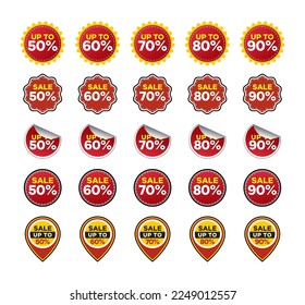 Discount sticker set in vector flat design