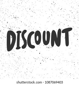 Discount. Sticker for social media content. Vector hand drawn illustration design. Bubble pop art comic style poster, t shirt print, post card, video blog cover