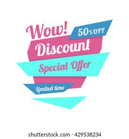 Discount sticker. Special offer vector isolated. Price label. Advertisement tag. Sale poster.