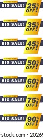 Discount sticker. Stock. Falling prices. Vector