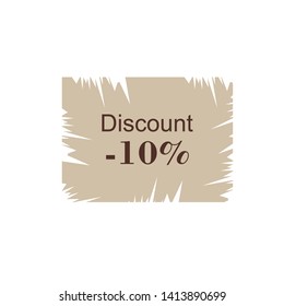 Discount sticker torn paper - 10%