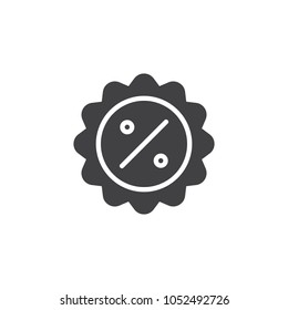 Discount sticker vector icon. filled flat sign for mobile concept and web design. Percent label simple solid icon. Symbol, logo illustration. Pixel perfect vector graphics