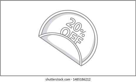 Discount sticker vector icon. Vector linear icon. Sale Illustration. Drawing.