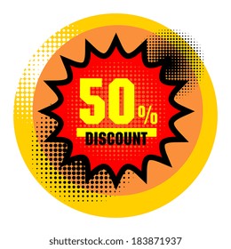 Discount Sticker, vector illustration