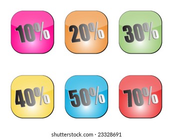 discount stickers different colors