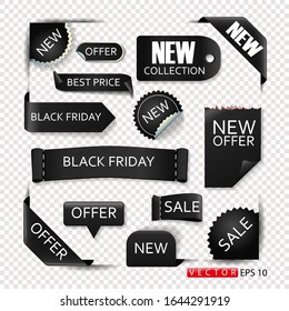 Discount stickers and stickers on the theme of discounts, black friday. EPS 10