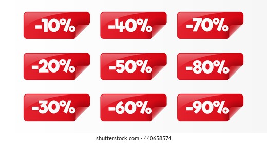 Discount stickers set
