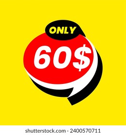 Discount stickers. Templates with 1-100 dollars only. Vector template design. Sale, price tag. Sale banner badge. Special offer price sign. Vector stock illustration. price from 1 dollar to 100 dollar