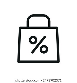 Discount store isolated icon, thrift shop vector symbol with editable stroke