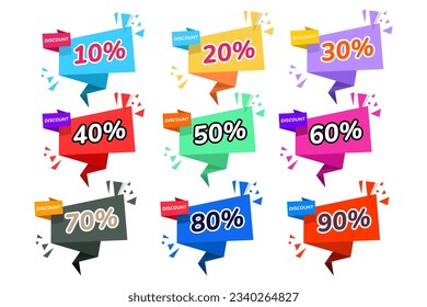 Discount symbol bubble. Colored elements. Vector