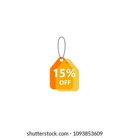 Discount Tag 15% off Vector Template Design Illustration