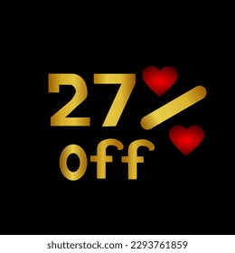 Discount tag up to 27% off. twenty-seven percent off, vector template design illustration