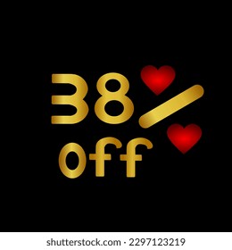 Discount tag up to 38% off. thirty-eight percent off, vector template design illustration