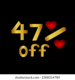 Discount tag up to 47% off. forty-seven percent off, vector template design illustration